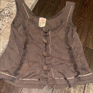 FREE PEOPLE Boho Ruched Shell Tank